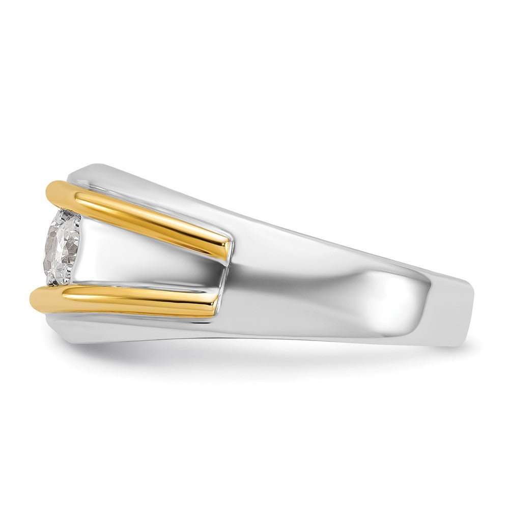 14k Two-tone Gold Men's 1 carat Diamond Complete Ring