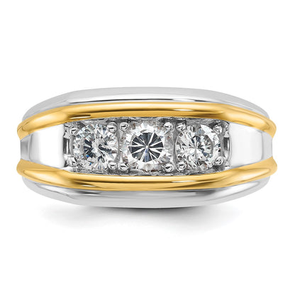 14k Two-tone Gold Men's 1 carat Diamond Complete Ring