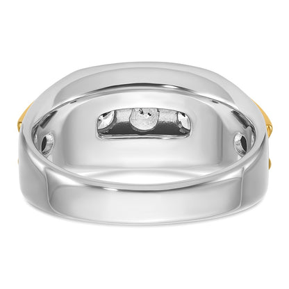 14k Two-tone Gold Men's 1 carat Diamond Complete Ring