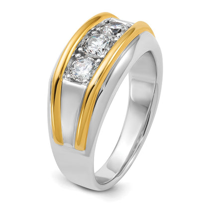 14k Two-tone Gold Men's 1 carat Diamond Complete Ring