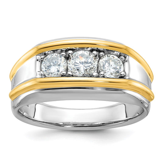 14k Two-tone Gold Men's 1 carat Diamond Complete Ring