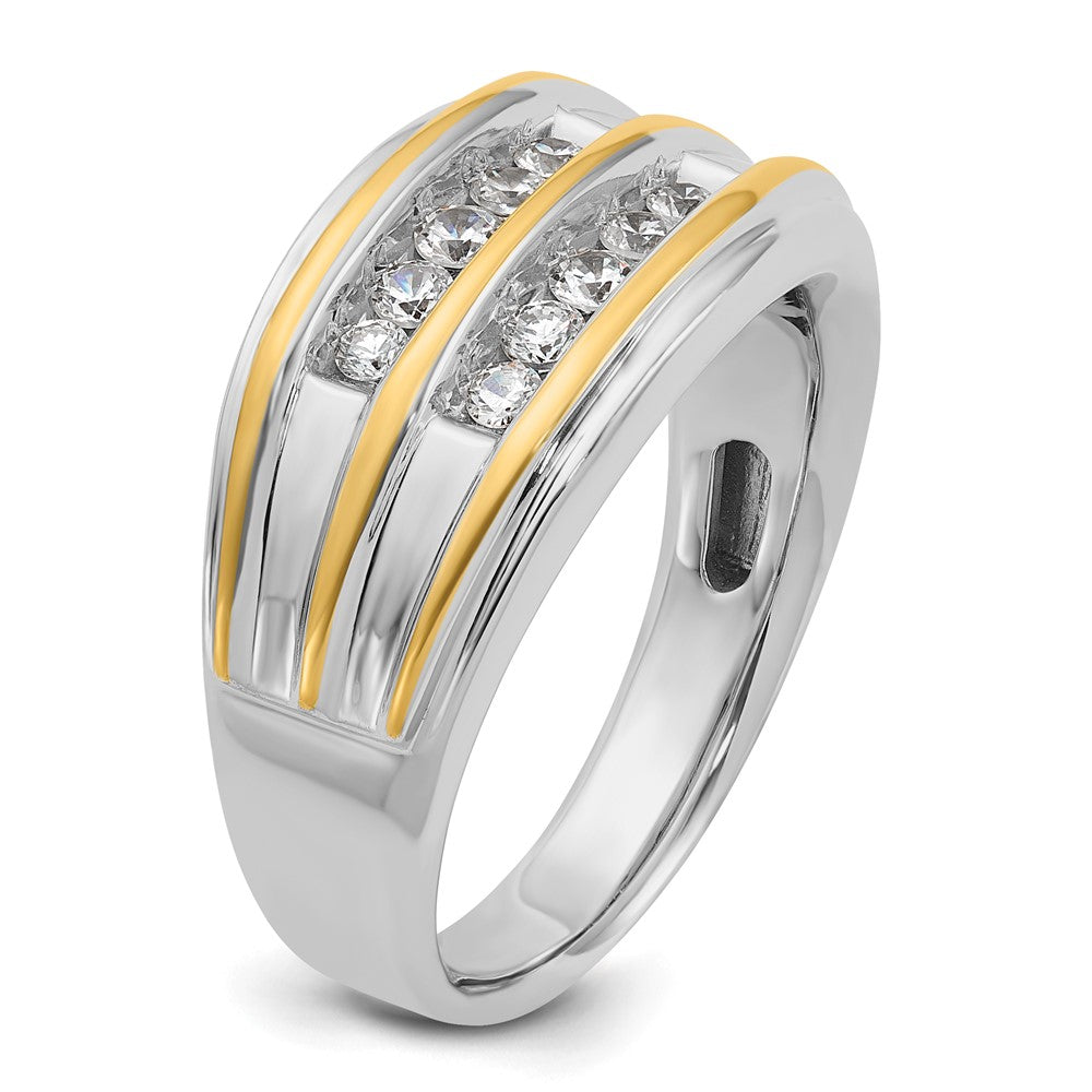 14k Two-tone Gold Men's 1/2 carat Diamond Complete Ring