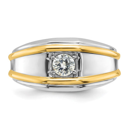14k Two-tone  Two Tone 1/2 Ct. Lab Grown Diamond VS/SI+ G+ Complete Polished Men's Ring