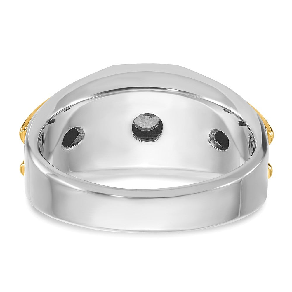 14k Two-tone  Two Tone 1/2 Ct. Lab Grown Diamond VS/SI+ G+ Complete Polished Men's Ring