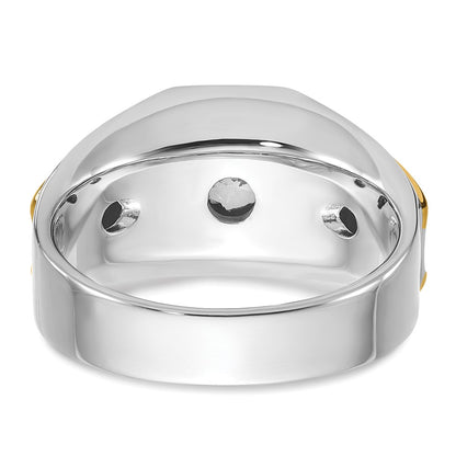 14k Two-tone Two Tone 1 Ct. Lab Grown Diamond VS/SI+ G+ Polished Men's Solitaire Ring