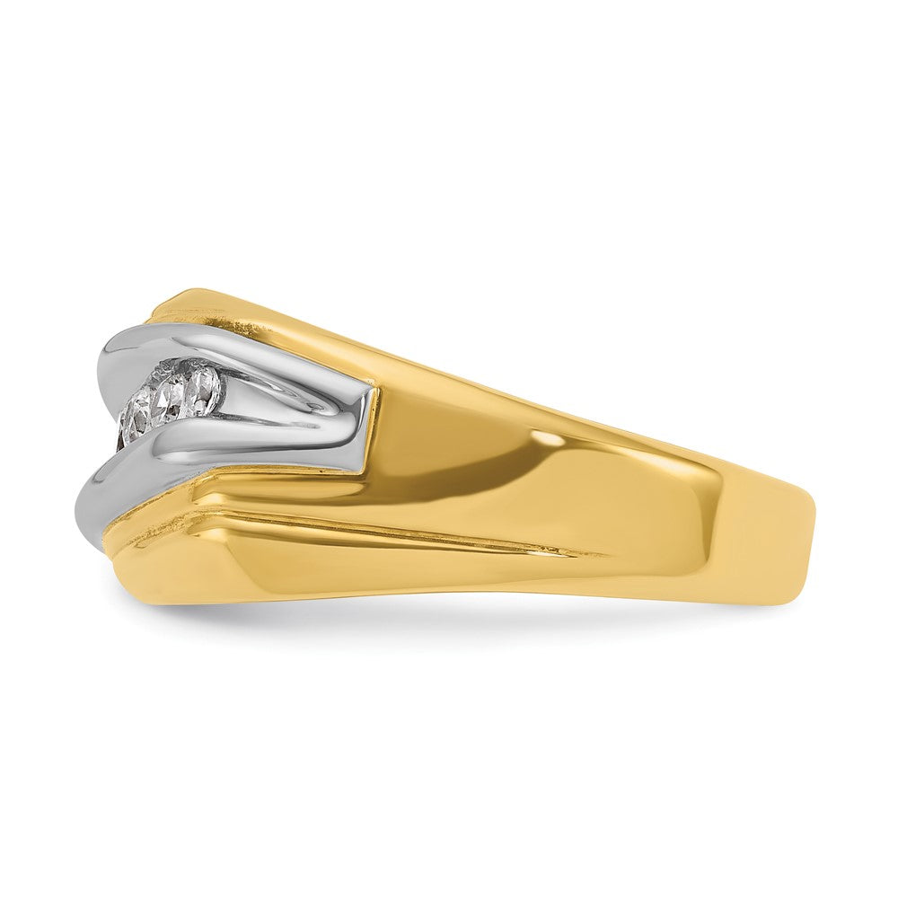 14k Two-tone Gold Men's 1/2 carat Diamond Complete Ring