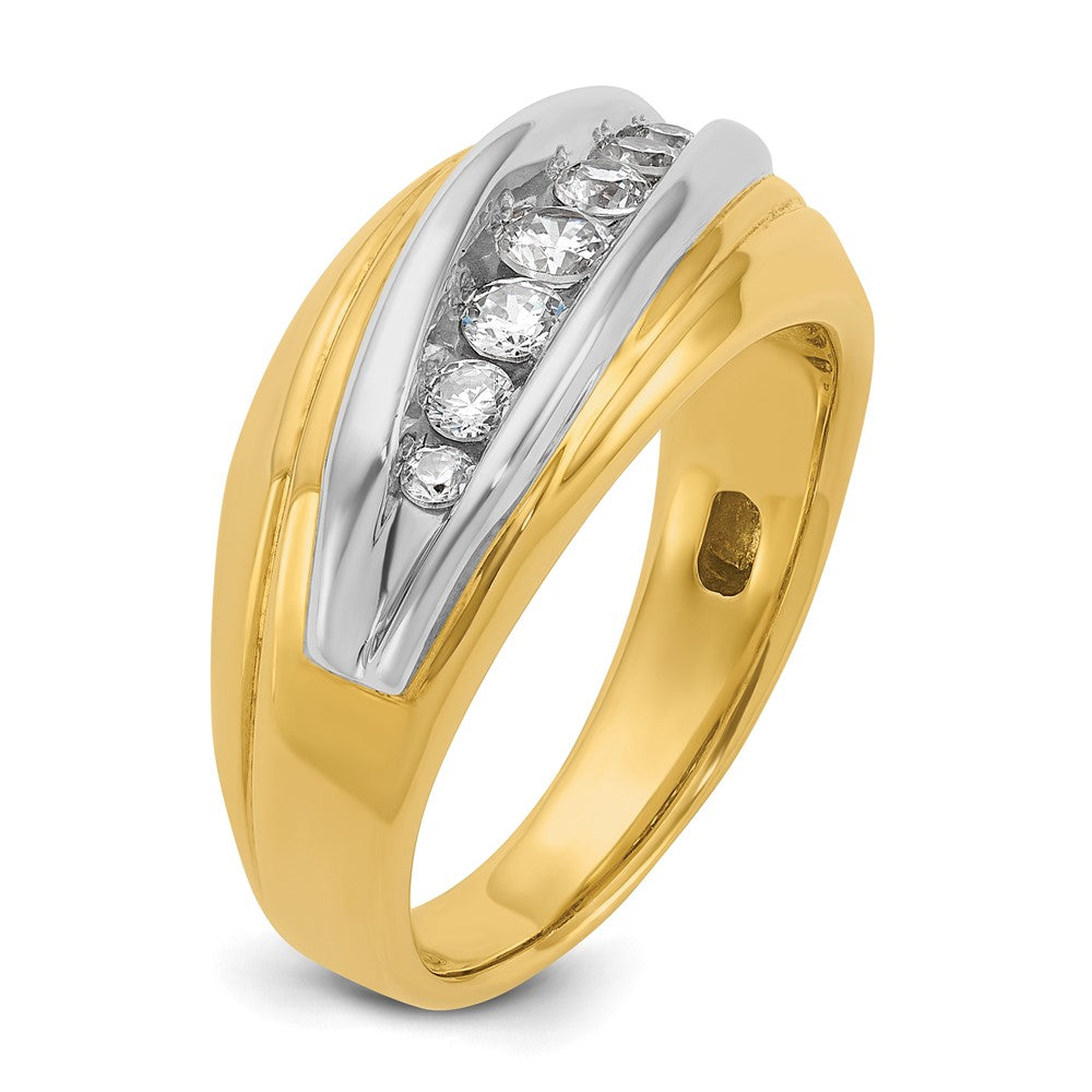 14k Two-tone Gold Men's 1/2 carat Diamond Complete Ring