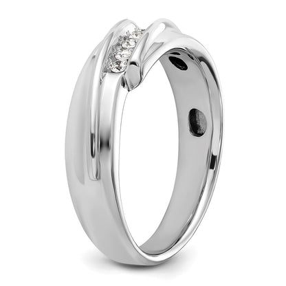 14k Two-tone Two Tone 1/6 Ct. Lab Grown Diamond VS/SI+ G+ Polished Men's Five Stone Ring