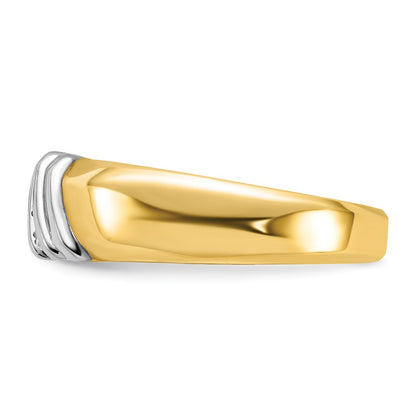14k Two-tone Gold Men's 1/6 carat Diamond Complete Ring