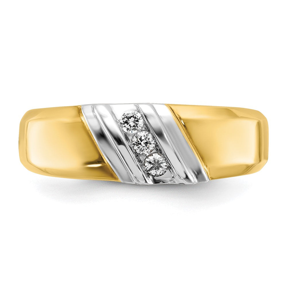 14k Two-tone Gold Men's 1/6 carat Diamond Complete Ring