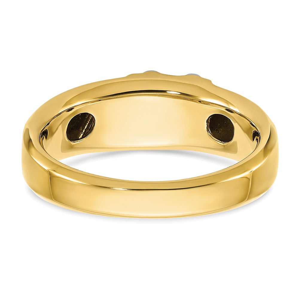 14k Two-tone Gold Men's 1/6 carat Diamond Complete Ring