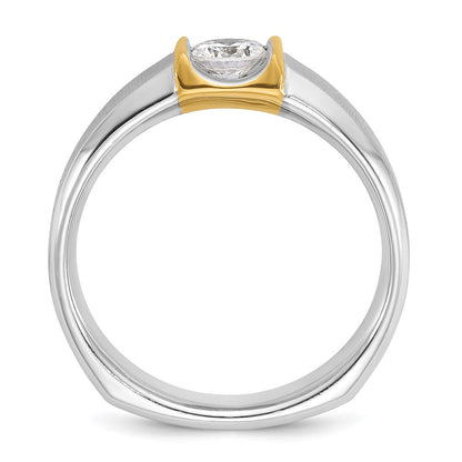 14k Two-tone Gold Men's 1/2 carat Diamond Complete Ring