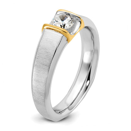 14k Two-tone Gold Men's 1/2 carat Diamond Complete Ring