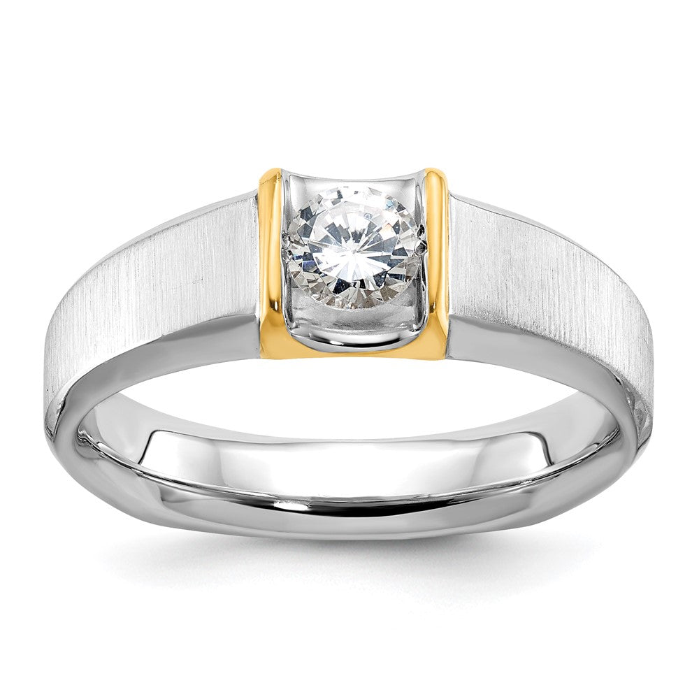 14k Two-tone Gold Men's 1/2 carat Diamond Complete Ring