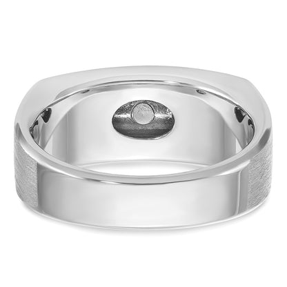 14k White Gold 1 Ct. Lab Grown Diamond VS/SI+ G+ Five Stone Polished and Satin Men's Ring