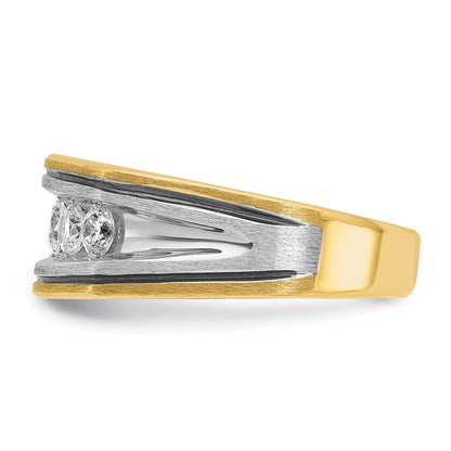 14k Two-tone Gold w/Black Rhodium Men's 1 carat Diamond Complete Ring