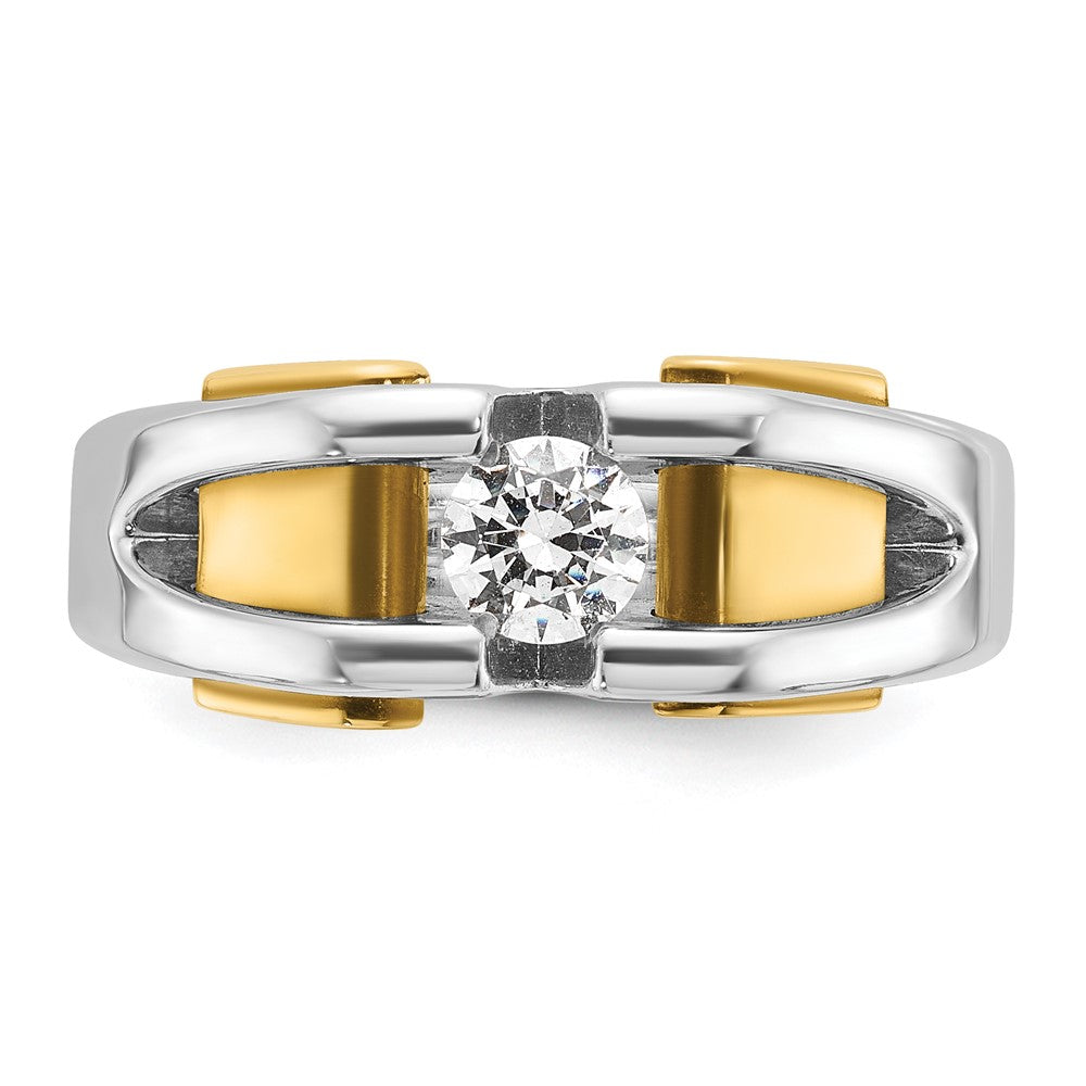 14k Two-tone Gold Men's 3/8 carat Diamond Complete Ring