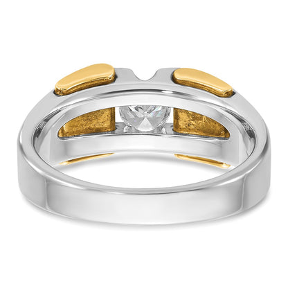 14k Two-tone Gold Men's 3/8 carat Diamond Complete Ring