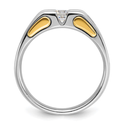 14k Two-tone Gold Men's 1/2 carat Diamond Complete Ring