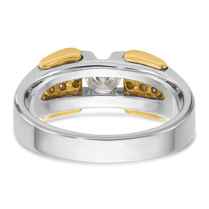 14k Two-tone Gold Men's 1/2 carat Diamond Complete Ring