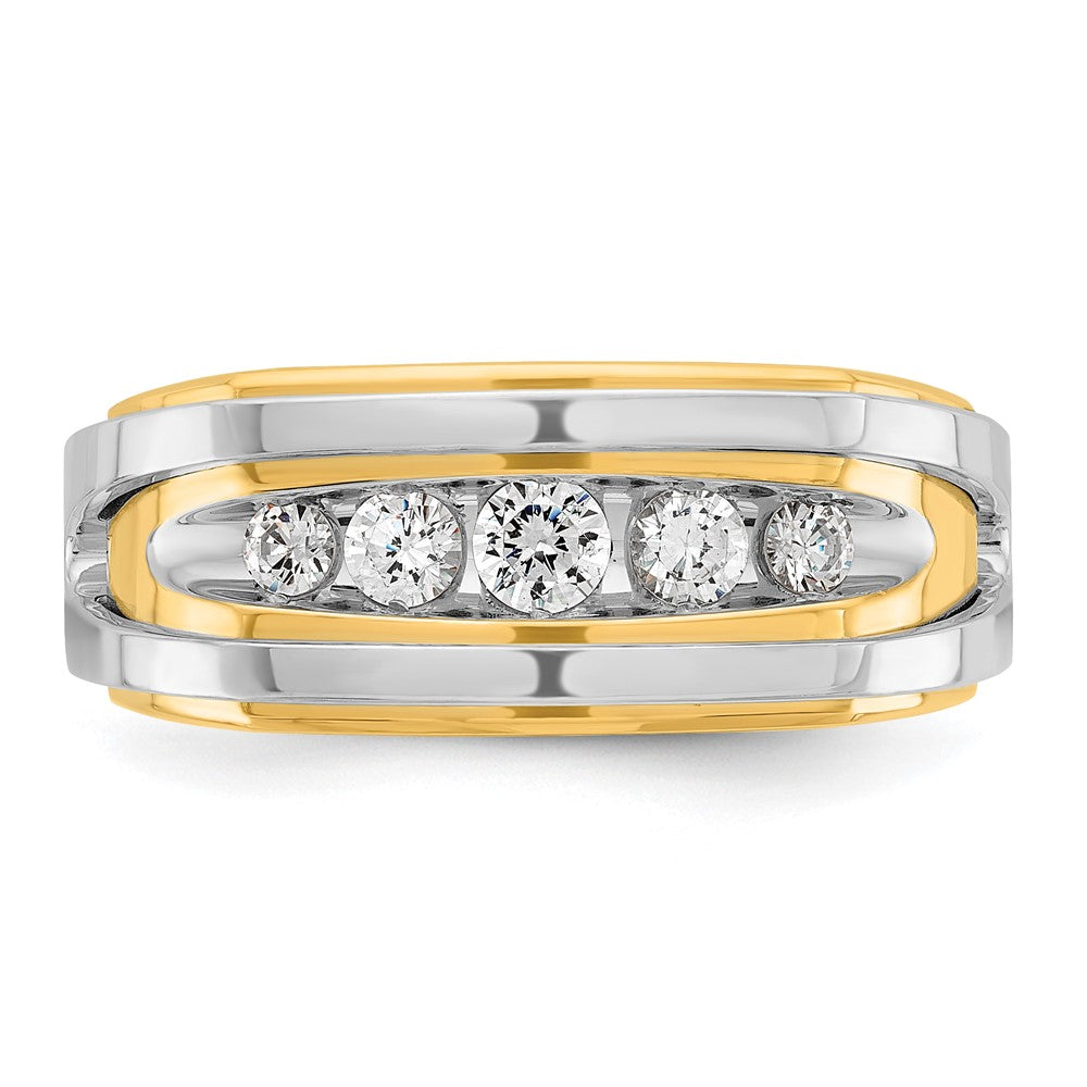 14k Two-tone Gold Men's 1/2 carat Diamond Complete Ring