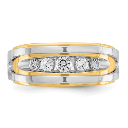 14k Two-tone Gold Men's 1/2 carat Diamond Complete Ring