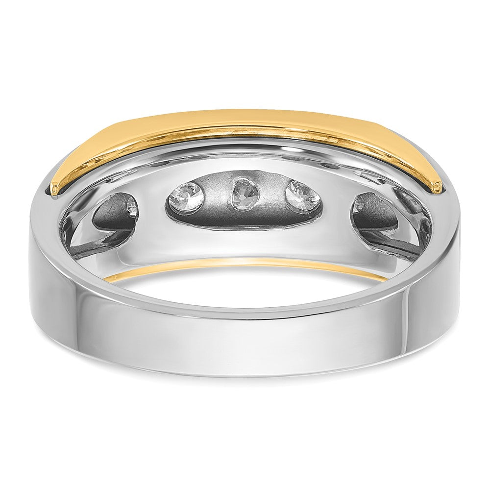 14k Two-tone Gold Men's 1/2 carat Diamond Complete Ring