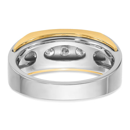 14k Two-tone Gold Men's 1/2 carat Diamond Complete Ring
