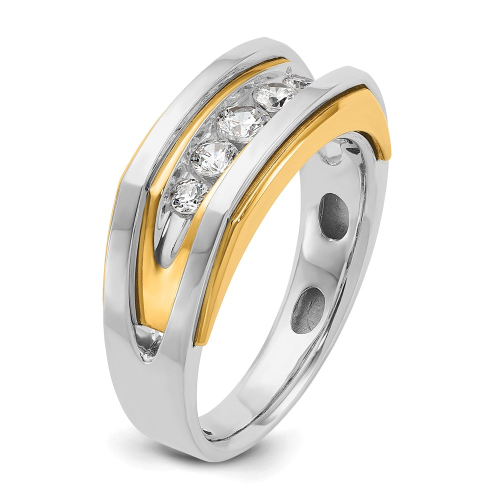 14k Two-tone Gold Men's 1/2 carat Diamond Complete Ring