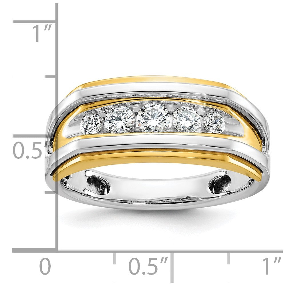 14k Two-tone Gold Men's 1/2 carat Diamond Complete Ring