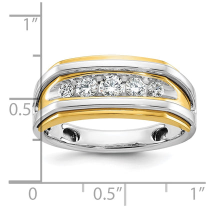 14k Two-tone Gold Men's 1/2 carat Diamond Complete Ring