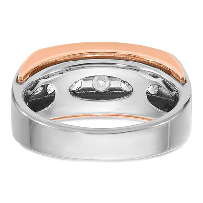 14k White/Rose Gold Two-tone Gold White/Rose Gold Men's 1 carat Diamond Complete Ring