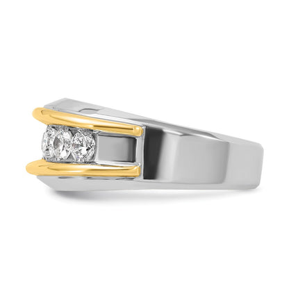14k Two-tone Two Tone 1 1/2 Ct. Lab Grown Diamond VS/SI+ G+ Men's Ring