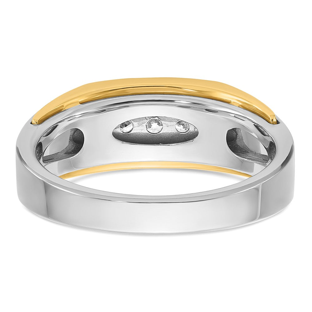 10K Two-Tone Ibgoodman Men'S Polished 5-Stone Ring Mounting