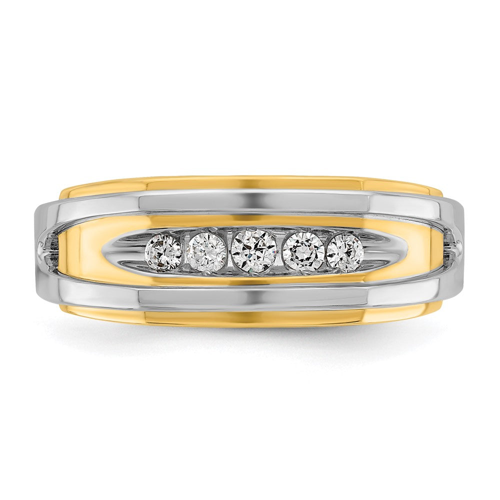14k Two-tone Gold Men's 1/4 carat Diamond Complete Ring