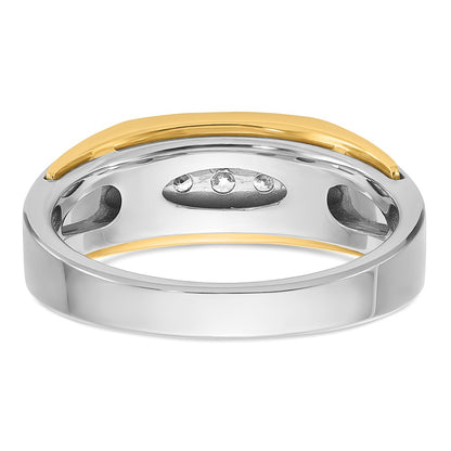 14k Two-tone Gold Men's 1/4 carat Diamond Complete Ring
