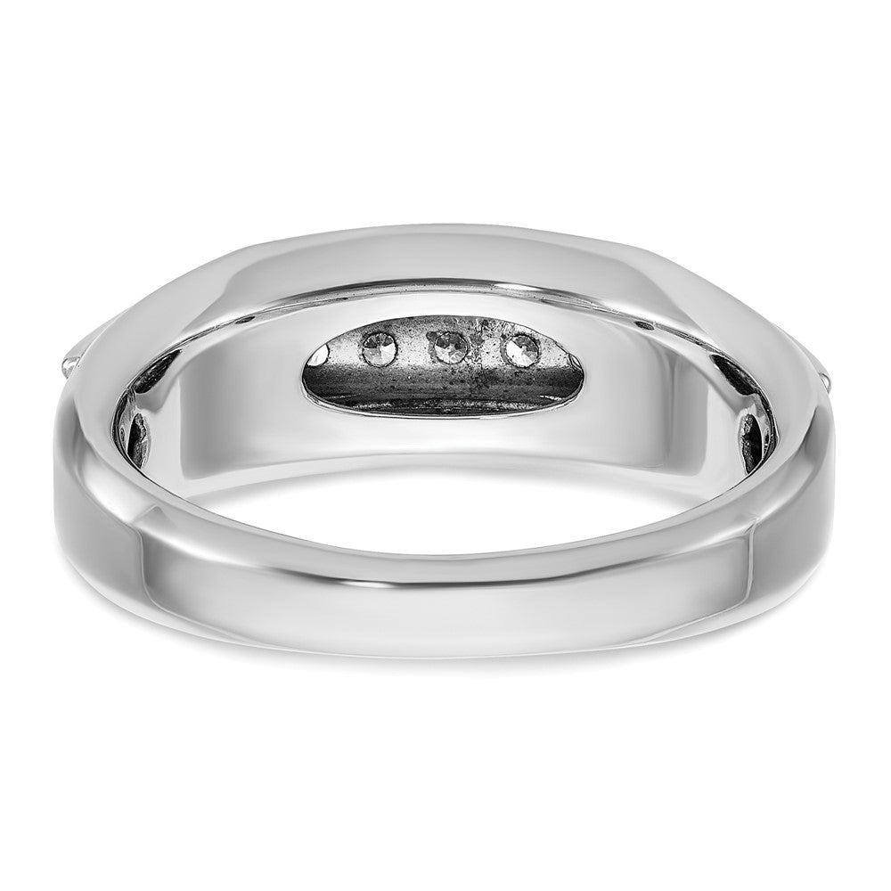 14k Two-tone Two Tone 1/4 Ct. Lab Grown Diamond VS/SI+ G+ Five Stone Polished Men's Ring