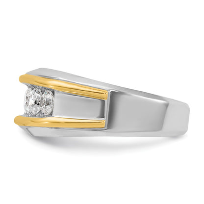 14k Two-tone Gold Men's 1 carat Diamond Complete Ring