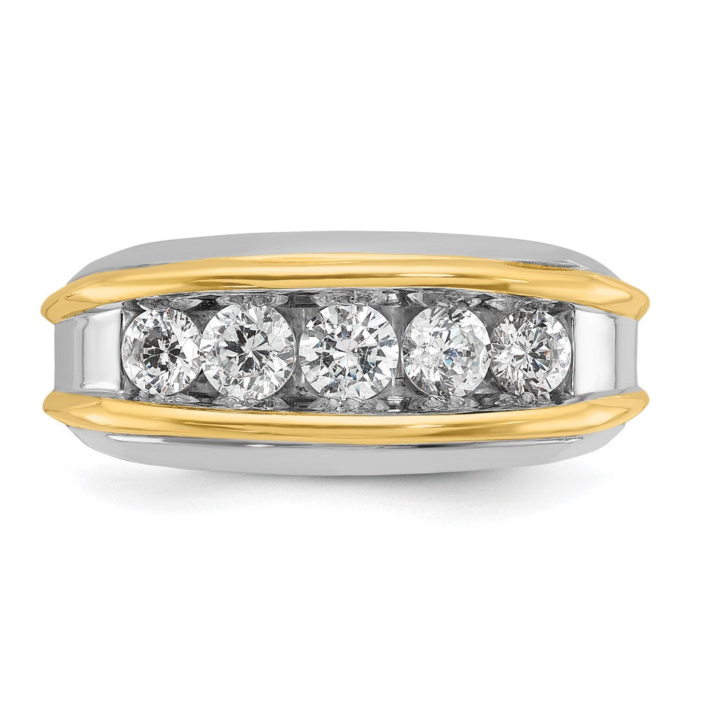 14k Two-tone Gold Men's 1 carat Diamond Complete Ring