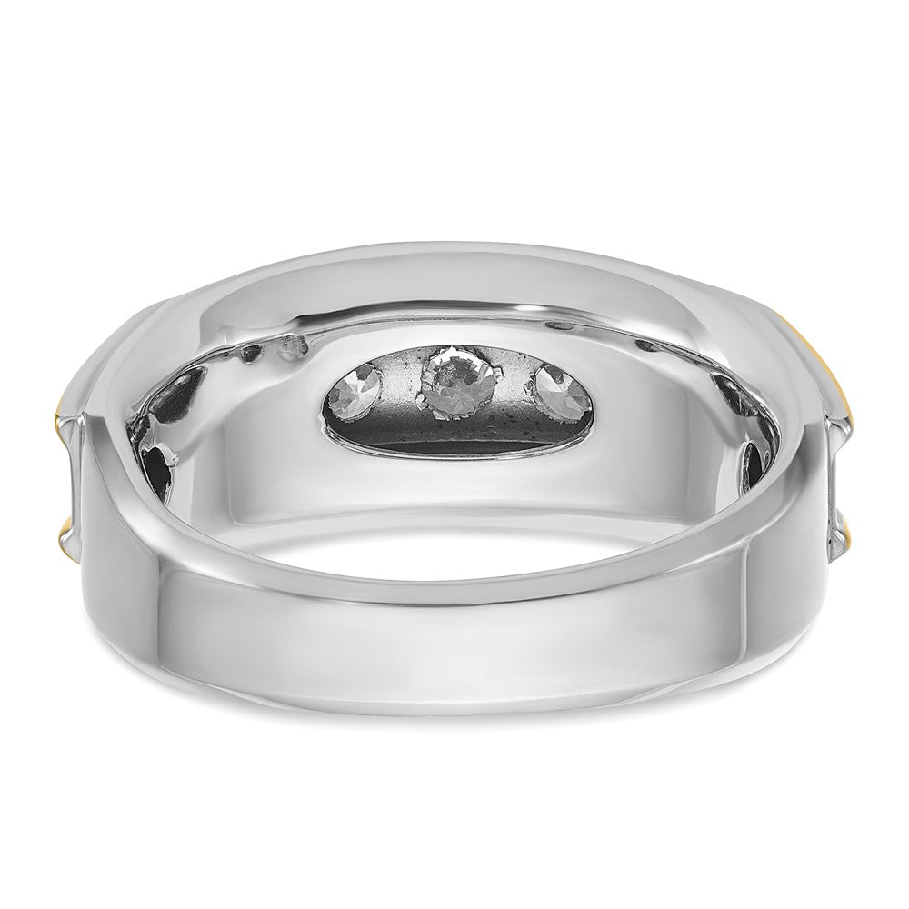 14k Two-tone Gold Men's 1 carat Diamond Complete Ring