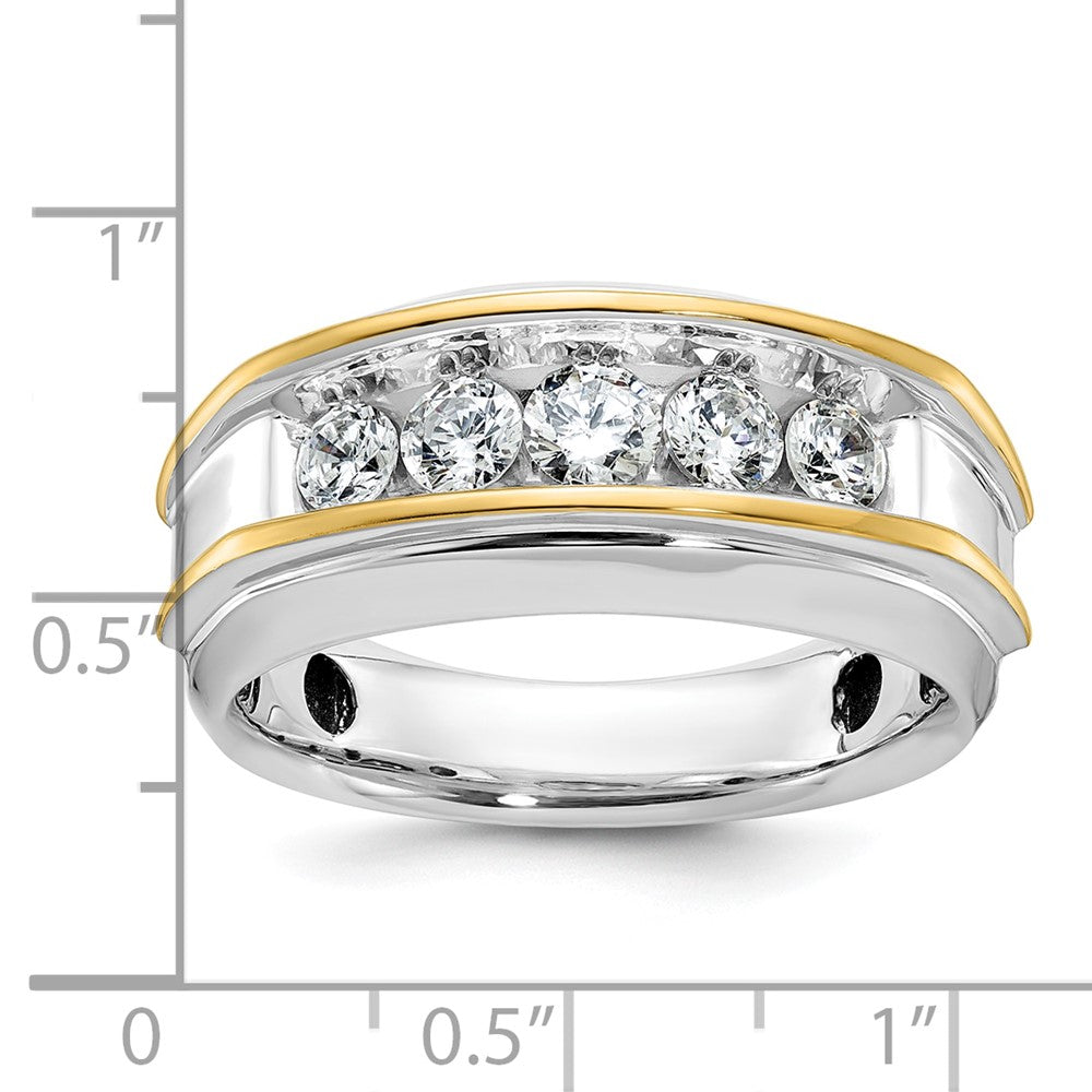 14k Two-tone Gold Men's 1 carat Diamond Complete Ring