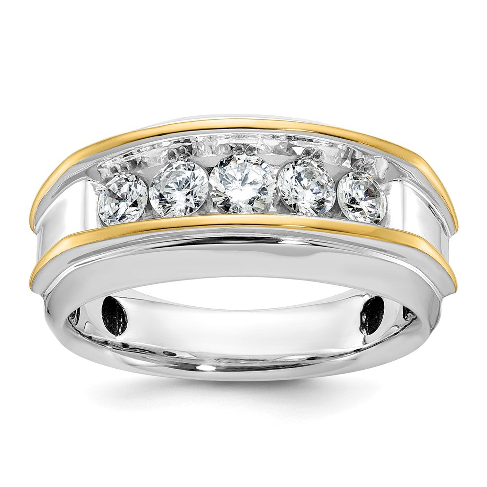 14k Two-tone Gold Men's 1 carat Diamond Complete Ring