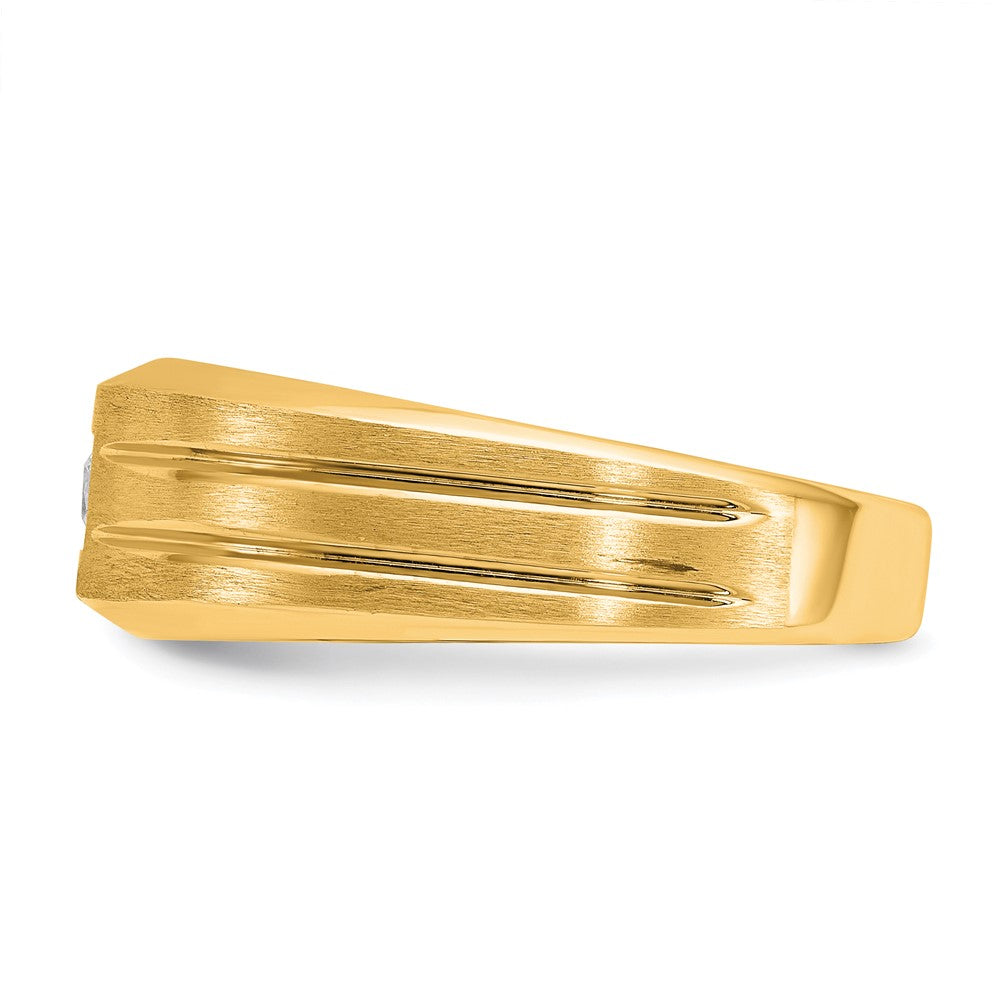 10K Yellow Gold Ibgoodman Men'S Polished And Satin Diamond Ring Mounting