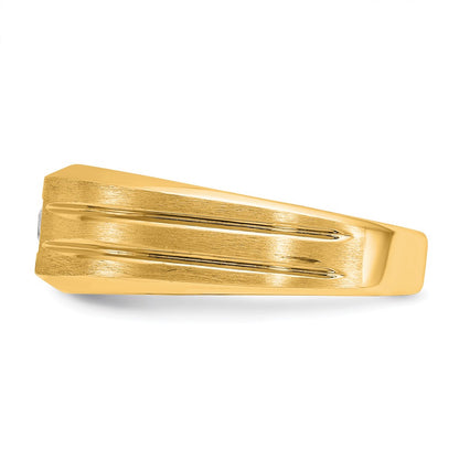 10K Yellow Gold Ibgoodman Men'S Polished And Satin Diamond Ring Mounting