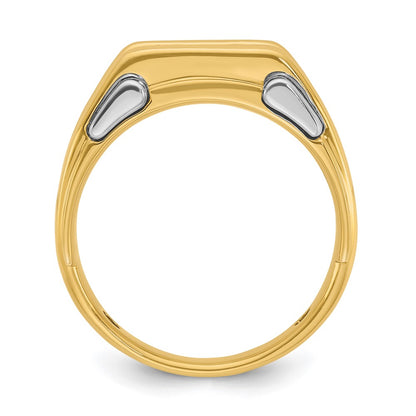 14k Two-tone Two Tone 1/2 Ct. Lab Grown Diamond VS/SI+ G+ Three Stone Men's Ring