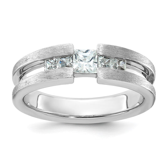 14k White Gold Men's 3/4 carat Diamond Complete Ring