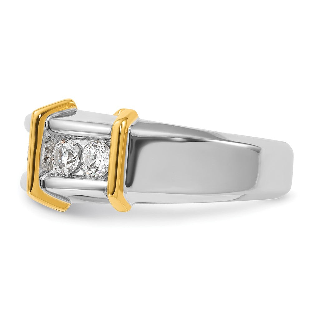 14k Two-tone Gold Men's 1 carat Diamond Complete Ring