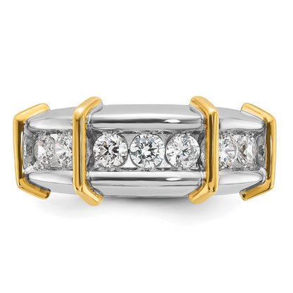 14k Two-tone Gold Men's 1 carat Diamond Complete Ring