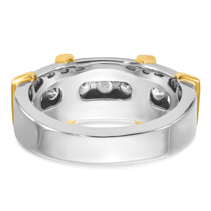 14k Two-tone Gold Men's 1 carat Diamond Complete Ring