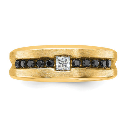 10K Yellow Gold Ibgoodman Men'S Polished And Brushed Diamond Ring Mounting